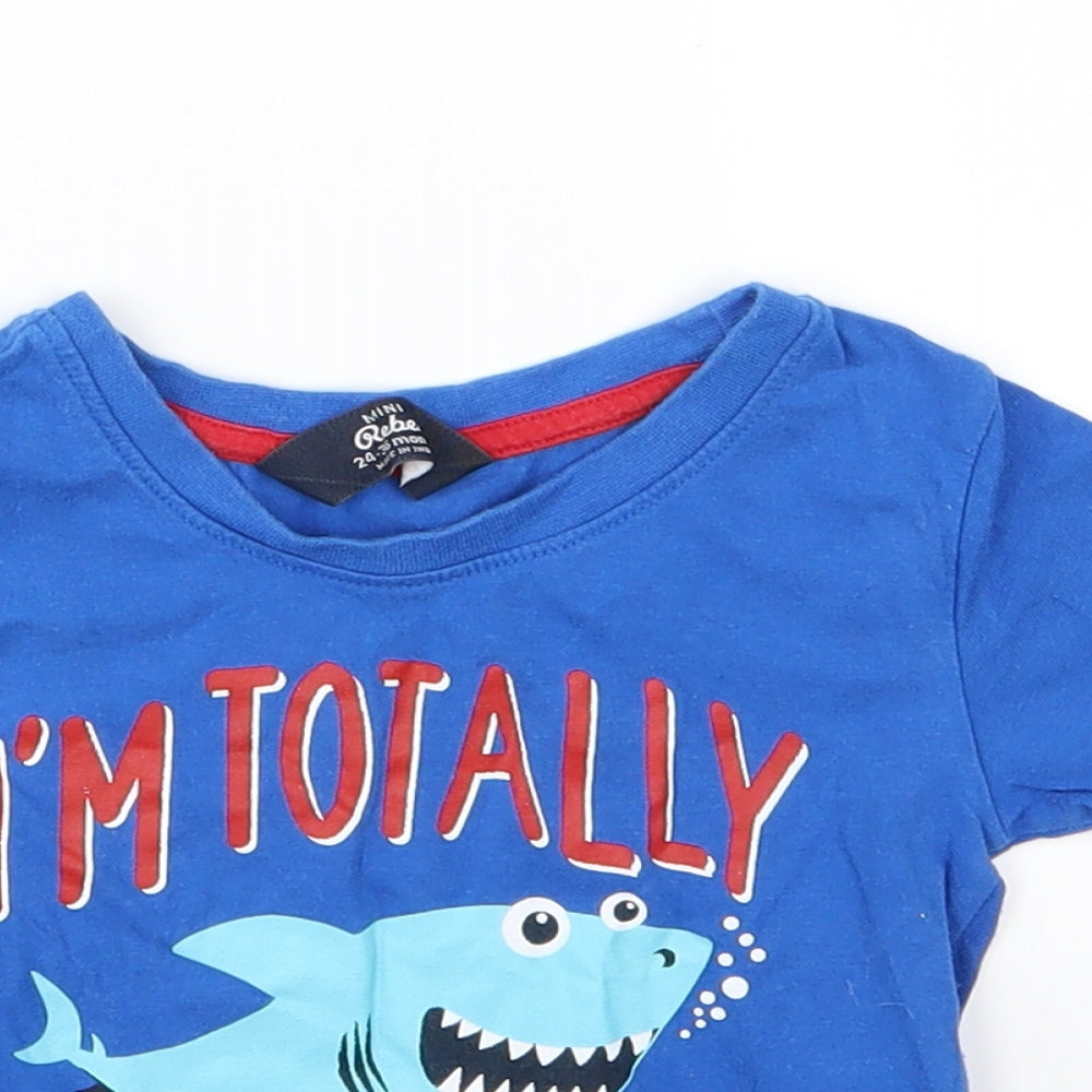 George Boys Blue  Jersey Basic T-Shirt Size 2-3 Years  - Shark