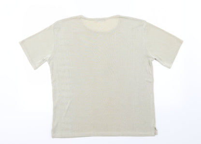 Back view of Eye design women’s ivory basic t-shirt, size 2XL