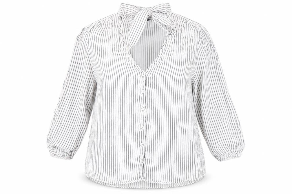 F&F Womens Blue Striped  Basic Button-Up Size 12