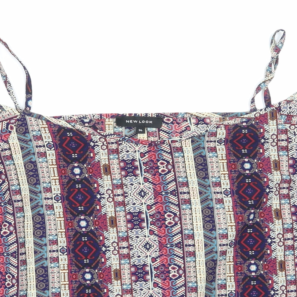 NEWLOOK Womens Red Argyle/Diamond  Basic Blouse Size 14