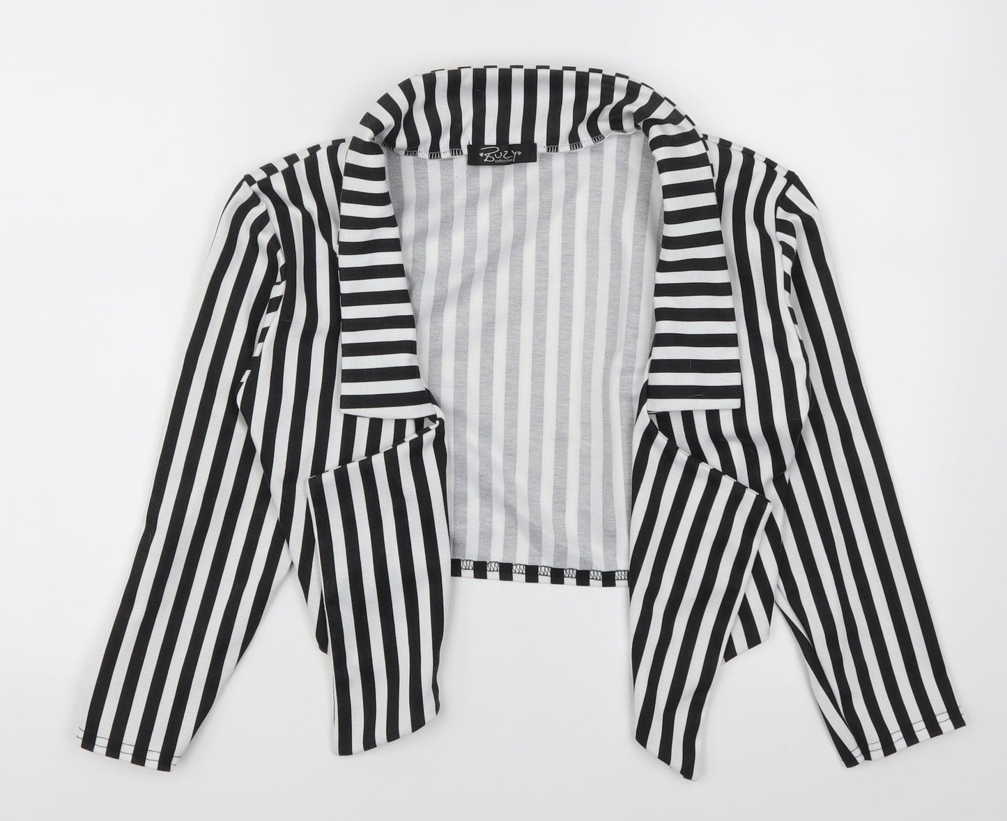 Buzy Womens Black Striped  Jacket  Size S