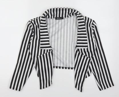 Additional front view of Buzy women’s black striped jacket, size S