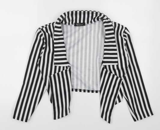 Buzy Womens Black Striped  Jacket  Size S