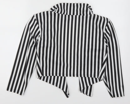 Back view of Buzy women’s black striped jacket, size S