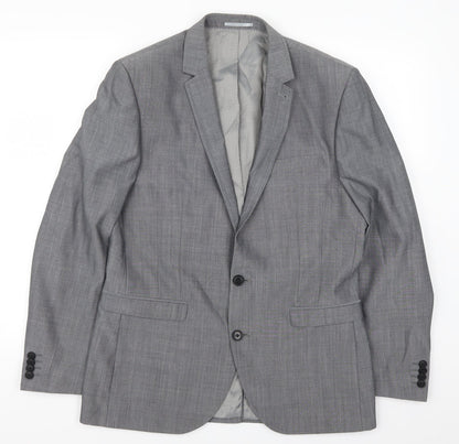 Front view of Next men’s grey jacket suit jacket, size 40