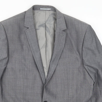Close-up detail of Next men’s grey jacket suit jacket, size 40