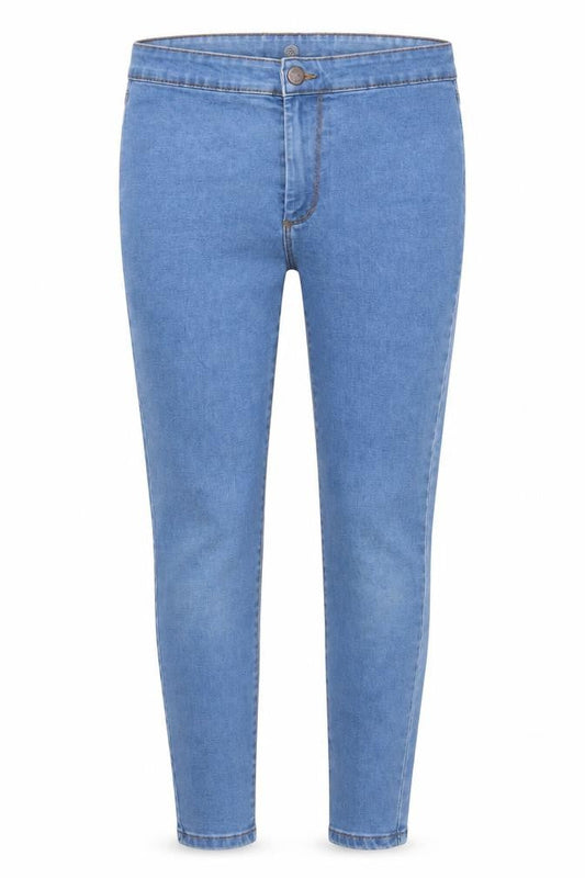 Front view of Denim Co women’s blue denim skinny jeans, size UK 8, 24-inch leg