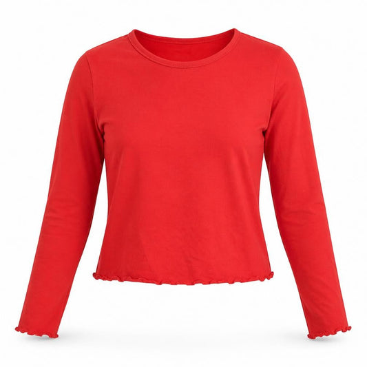 H&M Womens Red   Cropped T-Shirt Size S