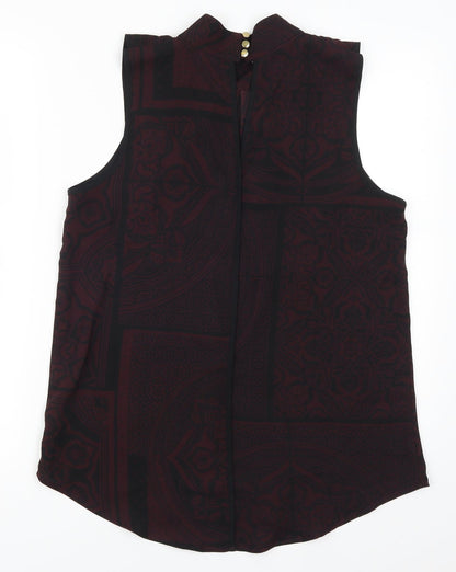 Back view of Rext women’s purple geometric basic blouse, size UK 12
