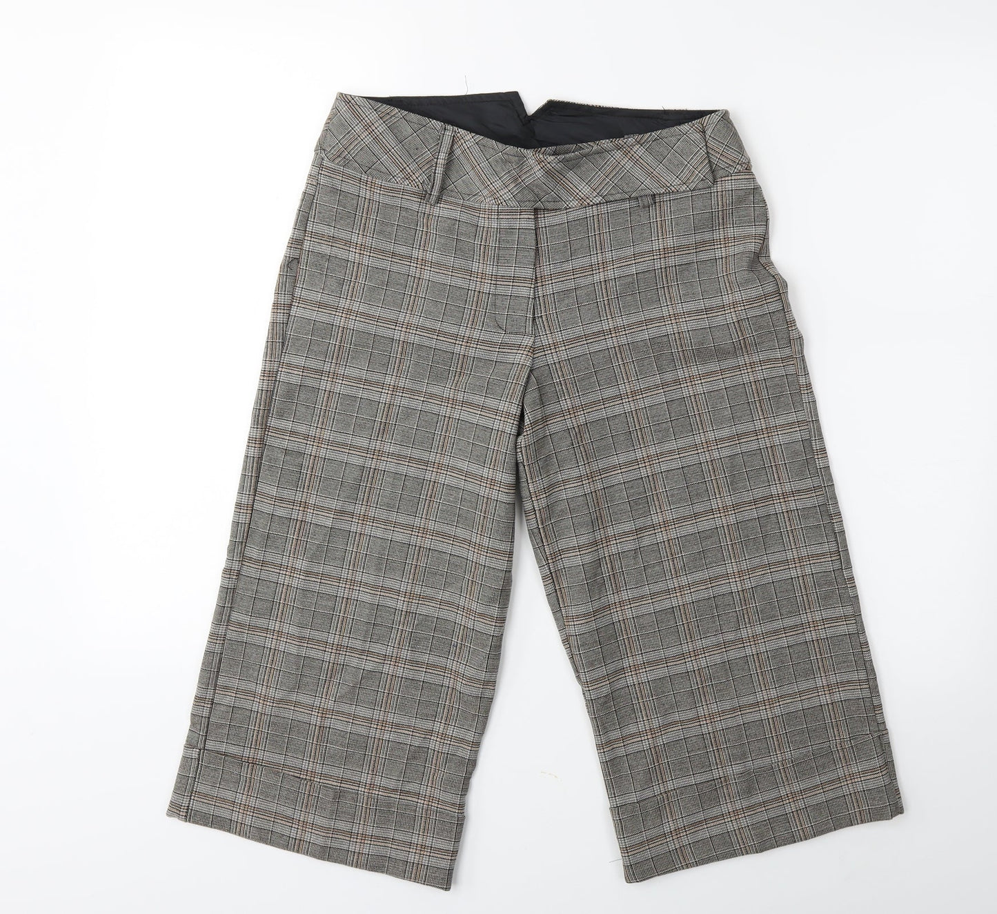Preworn Womens Grey Check  Cropped Trousers Size 8 L20 in