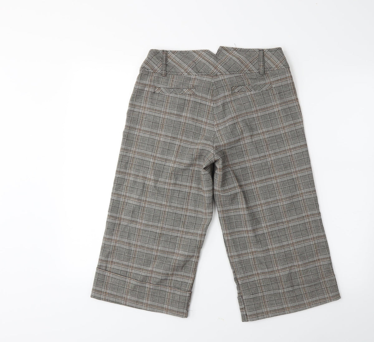 Preworn Womens Grey Check  Cropped Trousers Size 8 L20 in