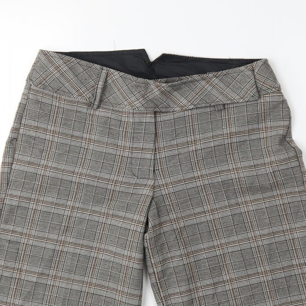 Preworn Womens Grey Check  Cropped Trousers Size 8 L20 in