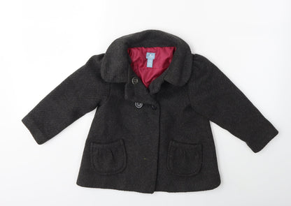Additional front view of Gap girls’ grey overcoat coat, size 3, years