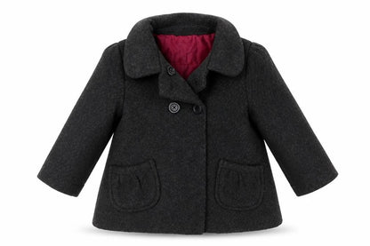 Front view of Gap girls’ grey overcoat coat, size 3, years
