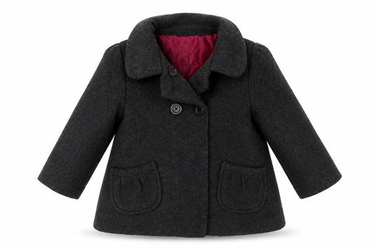 Front view of Gap girls’ grey overcoat coat, size 3, years