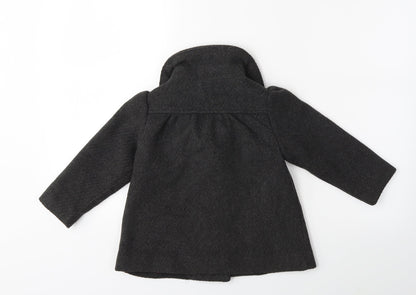 Back view of Gap girls’ grey overcoat coat, size 3, years