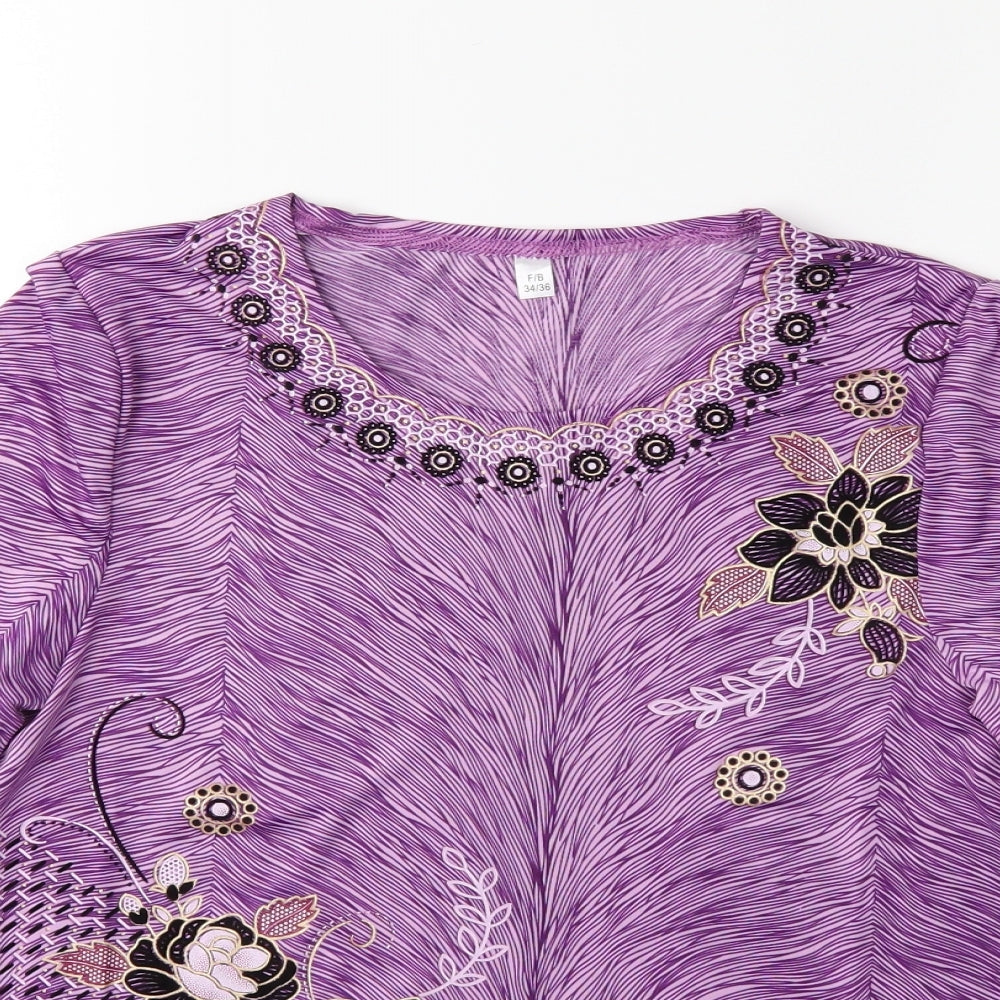 Preworn Womens Purple   Basic T-Shirt Size 8
