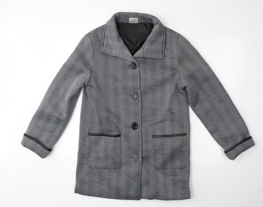 Anne De Lancay Womens Black   Overcoat Coat Size S