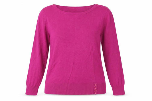 Front view of M&Co women’s pink knit jumper, size L