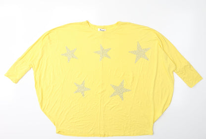 Additional front view of MISSUMI women’s yellow basic t-shirt one size