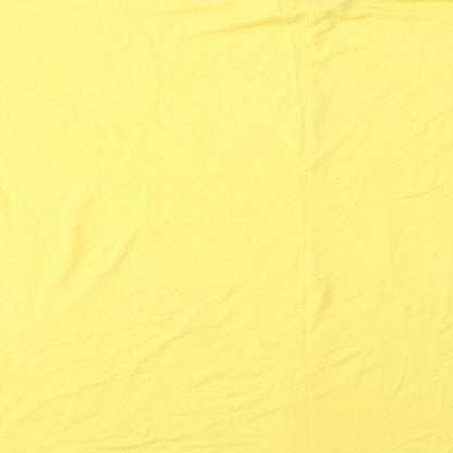 Brand and care label for MISSUMI women’s yellow basic t-shirt one size