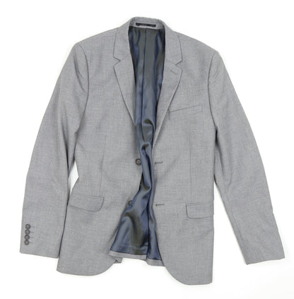 Additional front view of Topman men’s grey jacket suit jacket, size 38