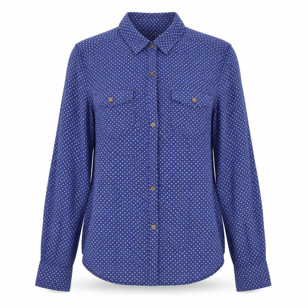 Divided by H&M Womens Blue Polka Dot  Basic Button-Up Size 8