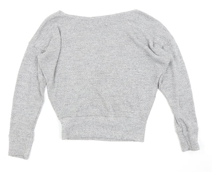 Back view of PRETTYLITTLETHING women’s grey jumper, size M