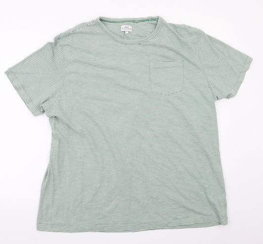 NEXT Womens Green Striped  Basic T-Shirt Size 2XL