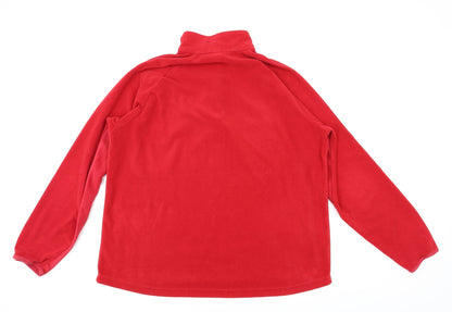 Back view of Decathlon Creation men’s red jumper, size XL, - fleece