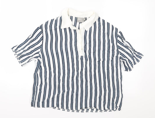 ASOS Womens Ivory Striped  Basic Blouse Size 10