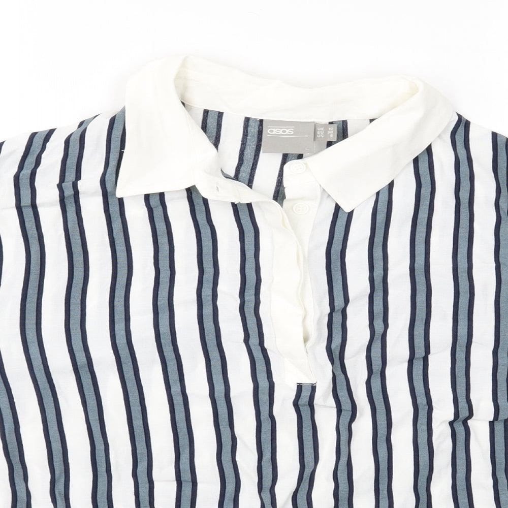 ASOS Womens Ivory Striped  Basic Blouse Size 10