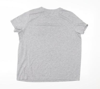 Back view of Bravado women’s grey jersey basic t-shirt, size L