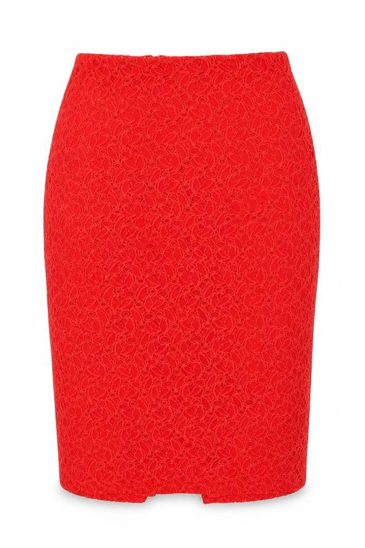 Papaya Womens Red Floral Lace Straight & Pencil Skirt Size 12
