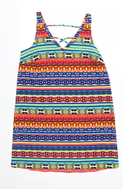 Additional front view of Papaya women’s multicoloured geometric a-line, size UK 14