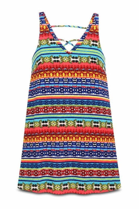 Papaya Womens Multicoloured Geometric  A-Line  Size 14