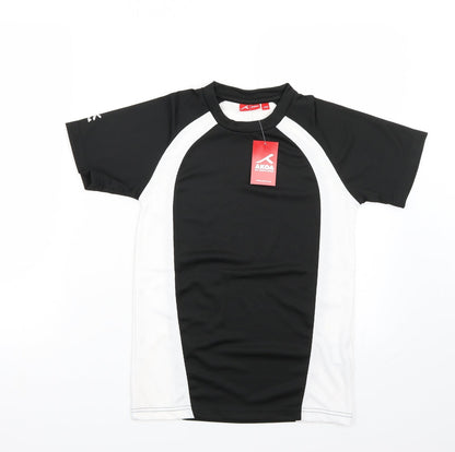 Additional front view of akoa boys’ black rayon basic t-shirt size 2xs
