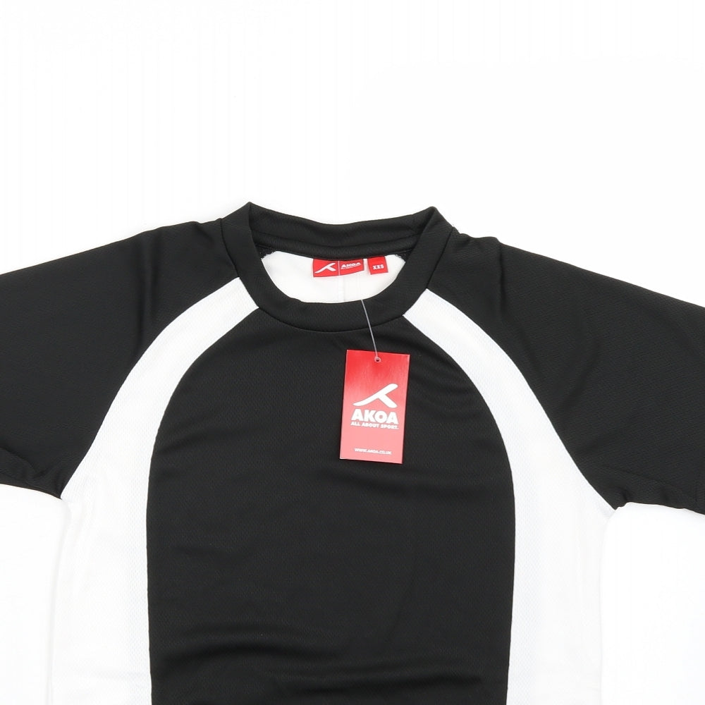 akoa Boys Black  Rayon Basic T-Shirt Size 2XS