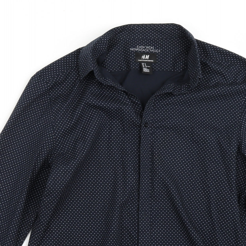 H&M Mens Blue    Button-Up Size M