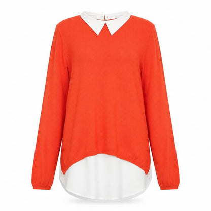 Front view of Primark women’s orange basic t-shirt, size UK 6