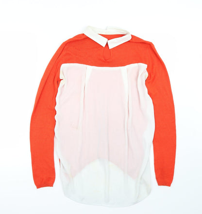 Back view of Primark women’s orange basic t-shirt, size UK 6
