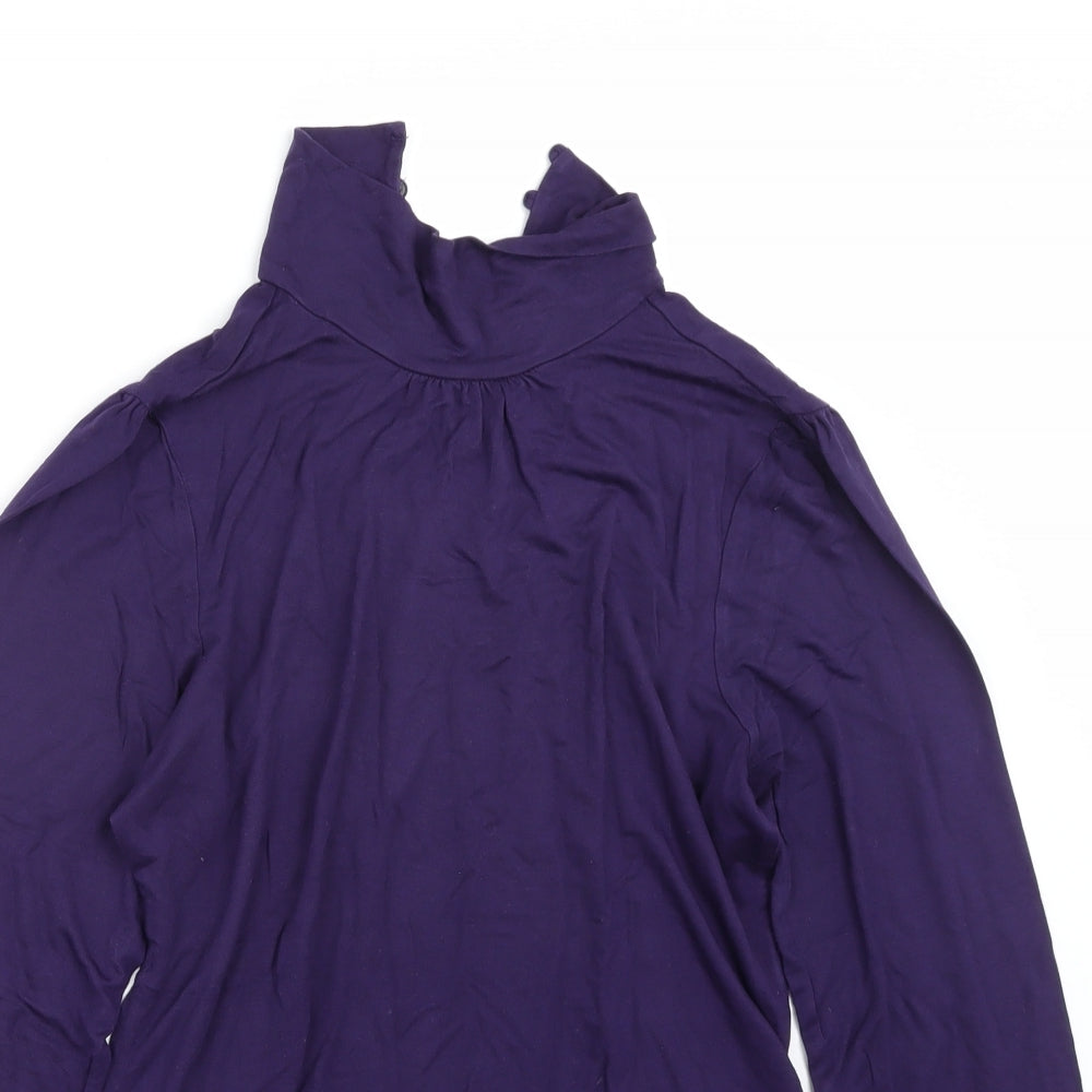 Oasis Womens Purple  Chambray Basic T-Shirt Size 12