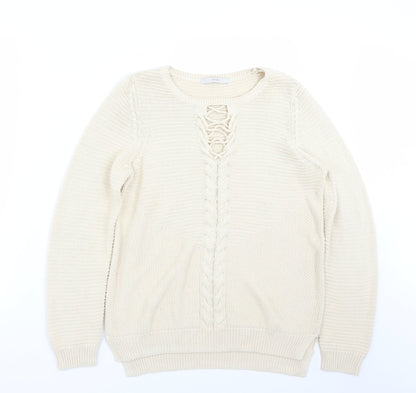 Front view of George women’s beige jumper, size UK 14