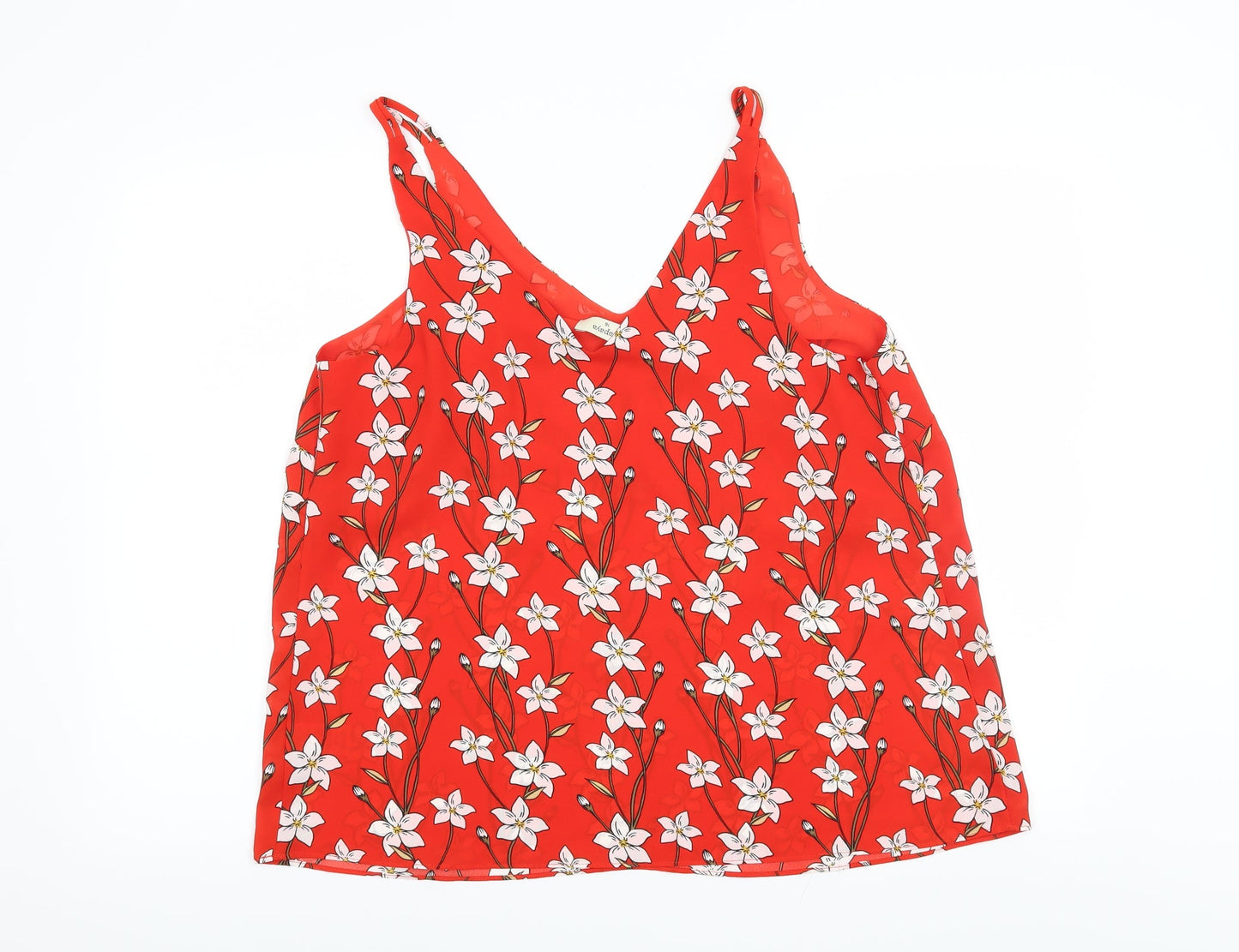 Papaya Womens Red Floral  Basic Blouse Size 16