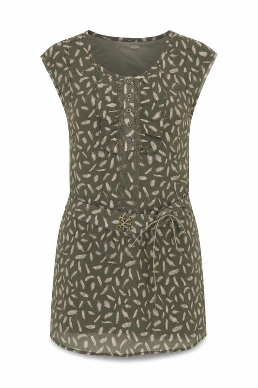La Redoute Womens Green Geometric  Shift  Size 14  - Feather Print