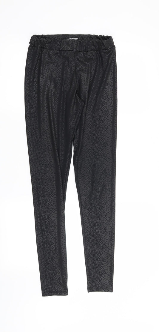 H&M Womens Black Animal Print  Capri Leggings Size S L28 in