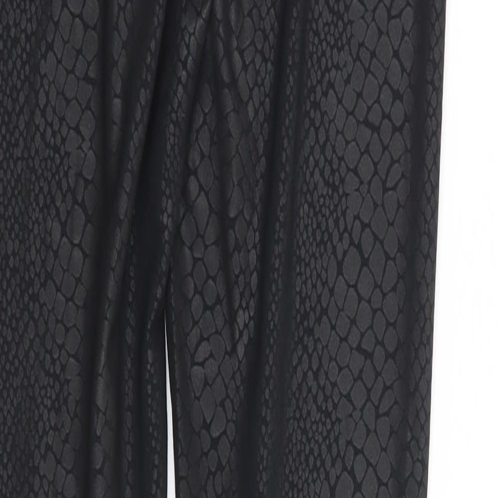 H&M Womens Black Animal Print  Capri Leggings Size S L28 in