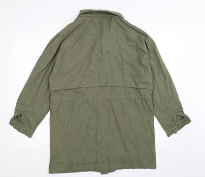 Back view of Kooiook women’s green jacket, size L