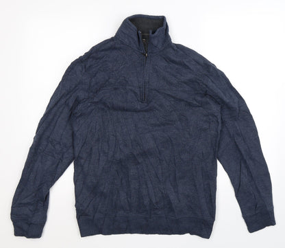 Front view of Arrow men’s blue pullover sweatshirt, size S