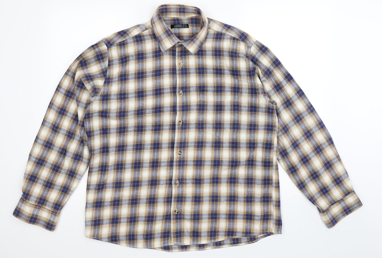 Dunnes Stores Mens Multicoloured Check   Button-Up Size L
